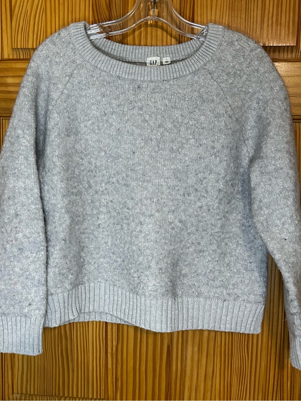 GAP Heather Gray Heavy 1/4 Wool Blend Sweater